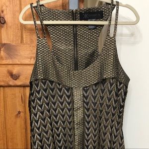 Kardashian Kollection gold, brown and black dress